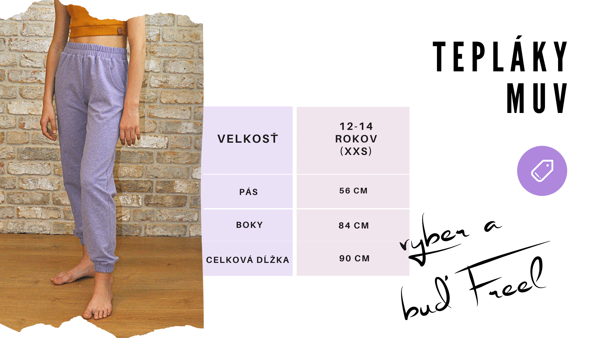 Velkostna tabulka tepláky Muv